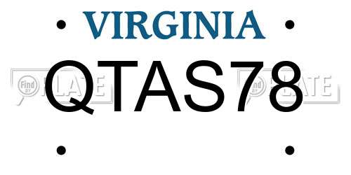 QTAS78 Virginia License Plate