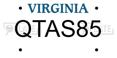 QTAS85 Virginia License Plate