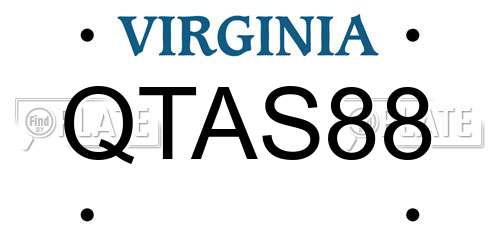 QTAS88 Virginia License Plate