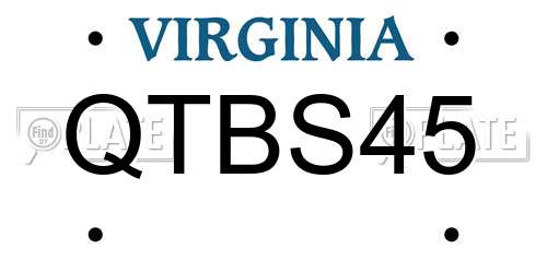 QTBS45 Virginia License Plate