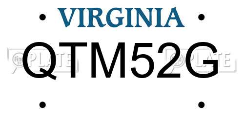 QTM52G Virginia License Plate