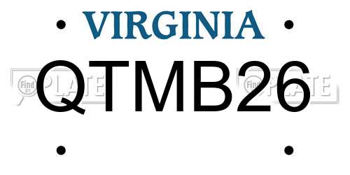 QTMB26 Virginia License Plate