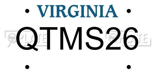 QTMS26 Virginia License Plate