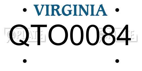 QTO0084 Virginia License Plate