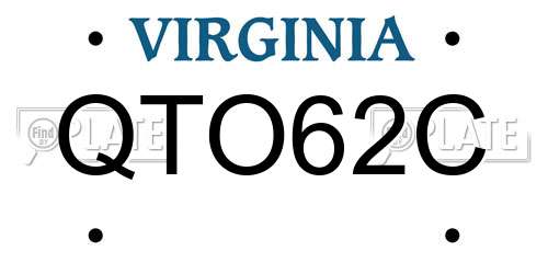 QTO62C Virginia License Plate