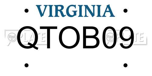 QTOB09 Virginia License Plate