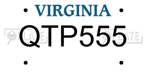 QTP555 Virginia License Plate