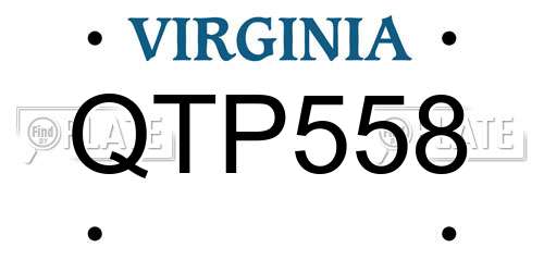 QTP558 Virginia License Plate
