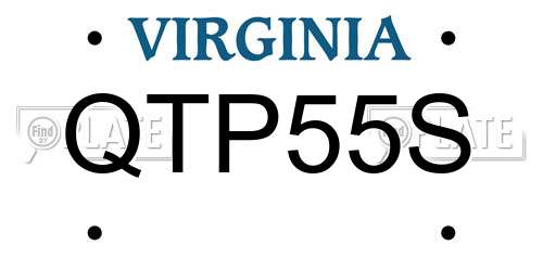 QTP55S Virginia License Plate
