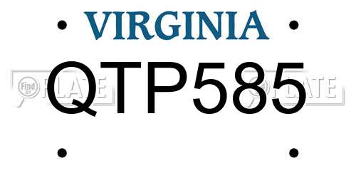 QTP585 Virginia License Plate