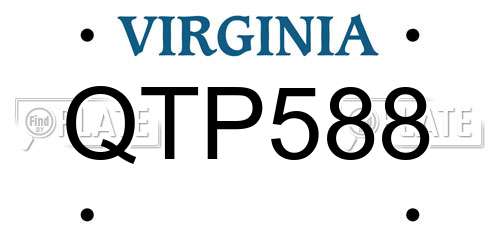 QTP588 Virginia License Plate