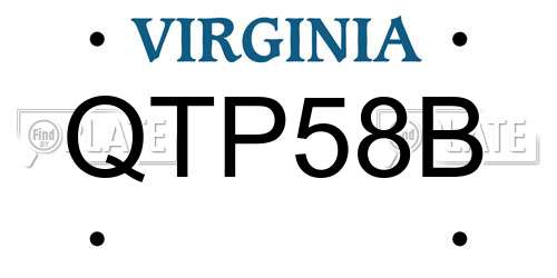 QTP58B Virginia License Plate