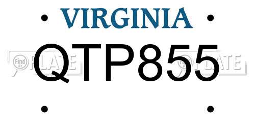 QTP855 Virginia License Plate