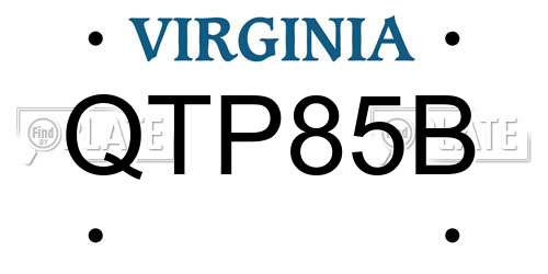 QTP85B Virginia License Plate