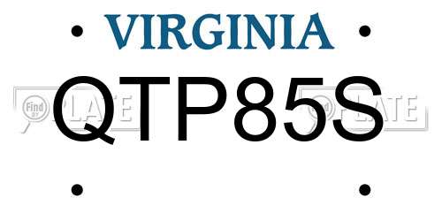 QTP85S Virginia License Plate