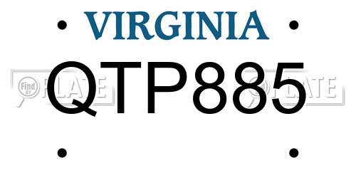 QTP885 Virginia License Plate