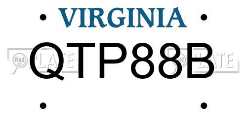 QTP88B Virginia License Plate
