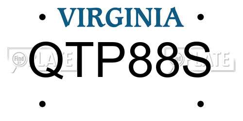QTP88S Virginia License Plate