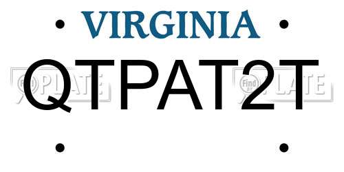 QTPAT2T Virginia License Plate