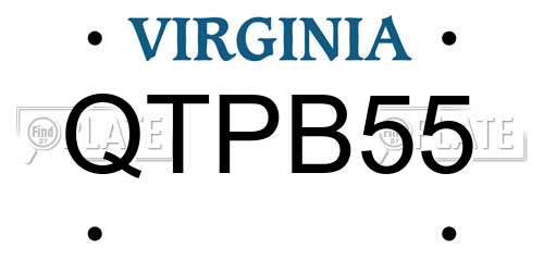QTPB55 Virginia License Plate