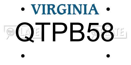 QTPB58 Virginia License Plate