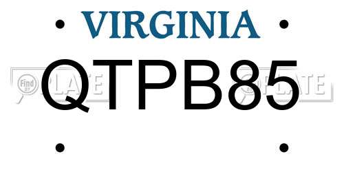 QTPB85 Virginia License Plate