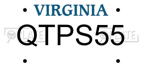 QTPS55 Virginia License Plate