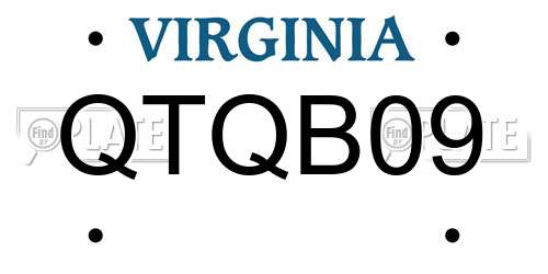 QTQB09 Virginia License Plate