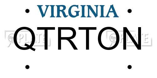 QTRTON Virginia License Plate