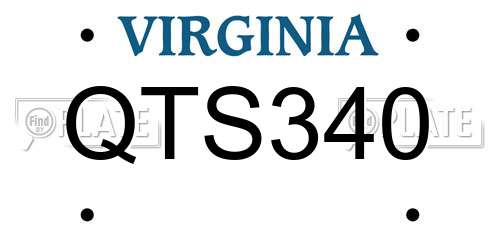 QTS340 Virginia License Plate