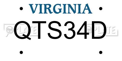 QTS34D Virginia License Plate