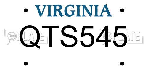 QTS545 Virginia License Plate