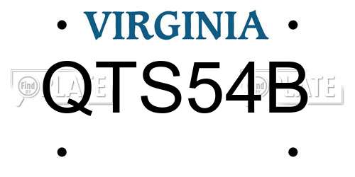QTS54B Virginia License Plate