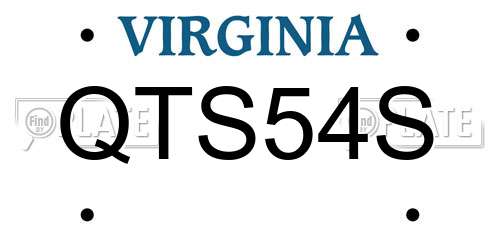 QTS54S Virginia License Plate