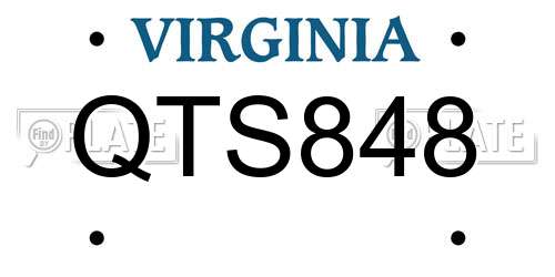 QTS848 Virginia License Plate