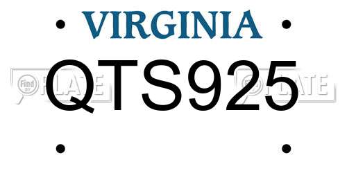 QTS925 Virginia License Plate