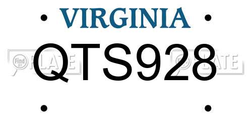 QTS928 Virginia License Plate