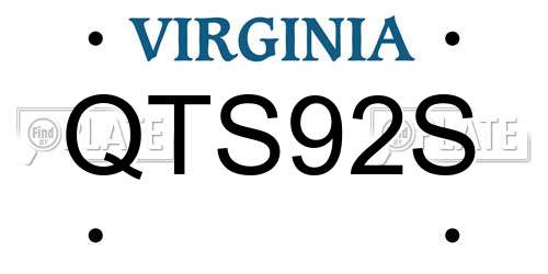 QTS92S Virginia License Plate