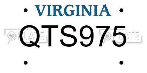 QTS975 Virginia License Plate