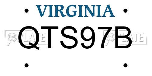 QTS97B Virginia License Plate