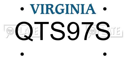 QTS97S Virginia License Plate