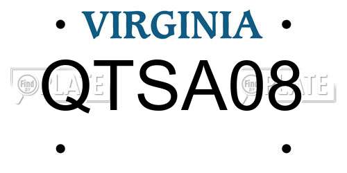 QTSA08 Virginia License Plate
