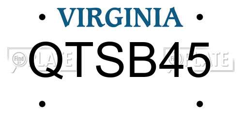 QTSB45 Virginia License Plate