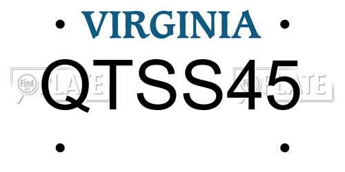 QTSS45 Virginia License Plate