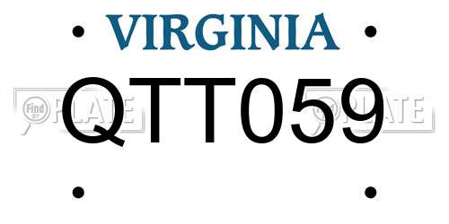 QTT059 Virginia License Plate