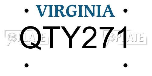 QTY271 Virginia License Plate