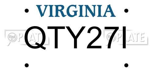 QTY27I Virginia License Plate