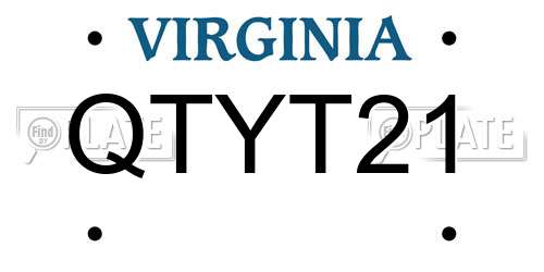 QTYT21 Virginia License Plate