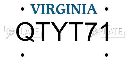 QTYT71 Virginia License Plate