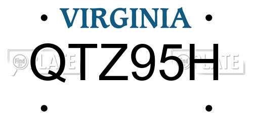 QTZ95H Virginia License Plate